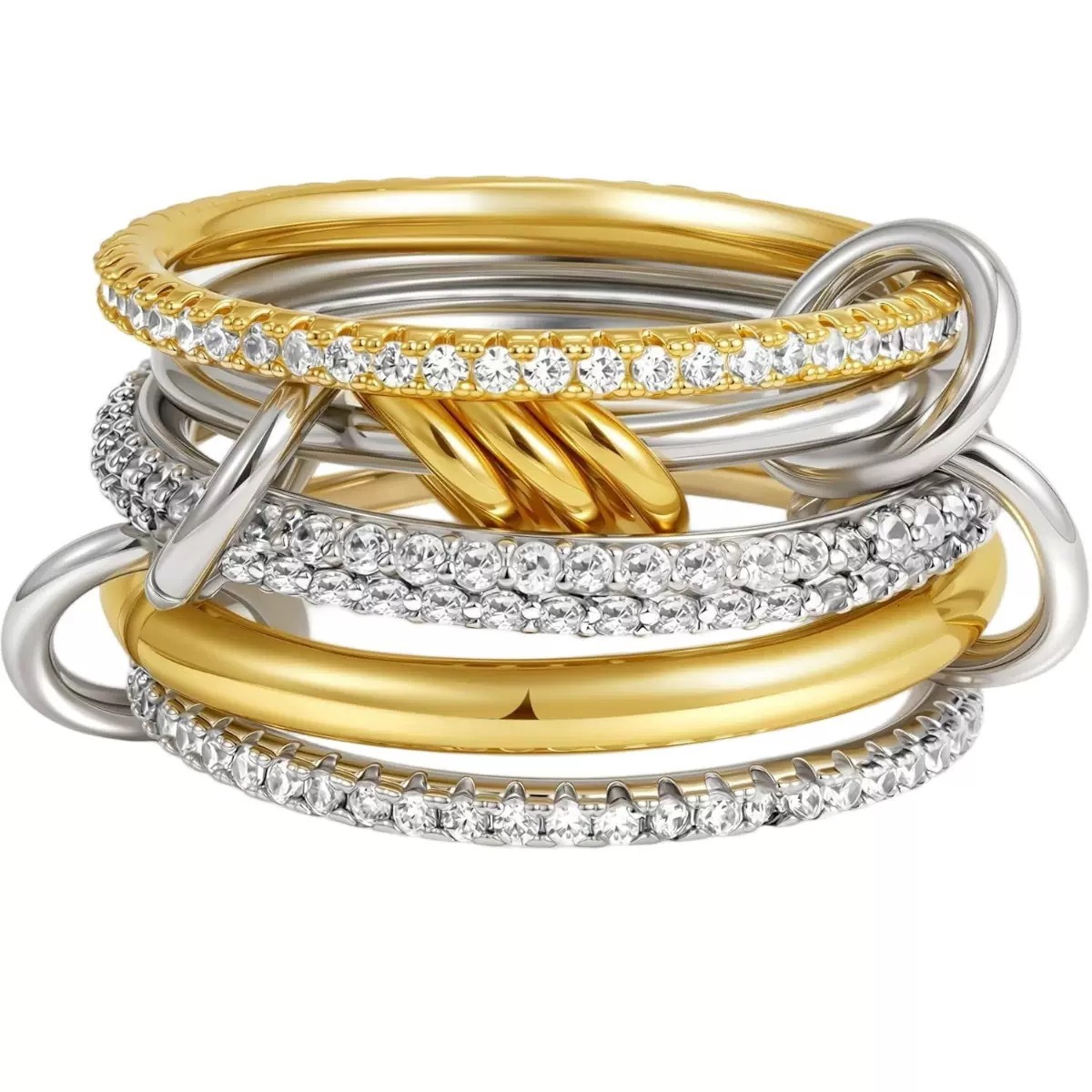 Ring For Women Interlocking Rings Luxury Row Of Diamonds Simple Versatile Fashion Jewelry carefully crafted to suit a variety of scenes