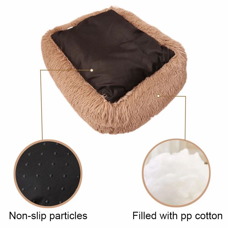 Rectangle Plush Winter Warm Mat Small Medium Big Pet Dog Bed Kennel Puppy Sofacama Cat Cushion Pets Sofa Accessories