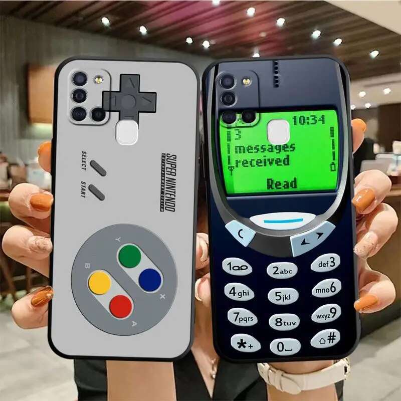 For Samsung Galaxy A52 A53 A12 A54 A32 A51 A71 A23 A33 A21s A13 5G A22 A50 Soft Phone Case Retro Camera Games