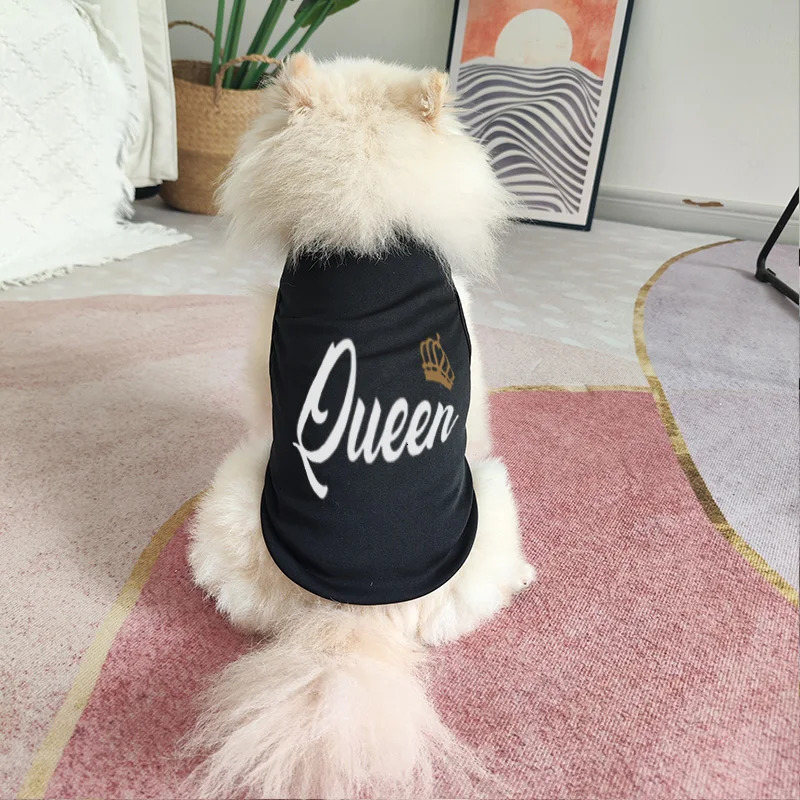 S-2XL Queen Cat/Dog Print Cat Dog Breathable Mesh Vest Small Dog Top 250402
