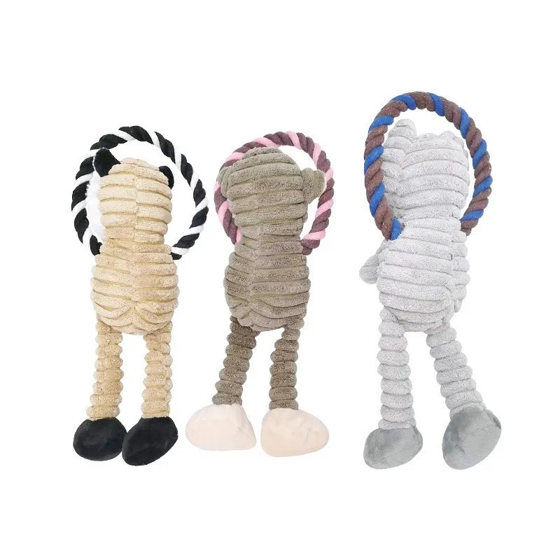 Dog plush toys pet squeeze animal toys dog bite resistant cleaning teeth chewing toys pet supplies interactive toys lion lifting monkeys 250402