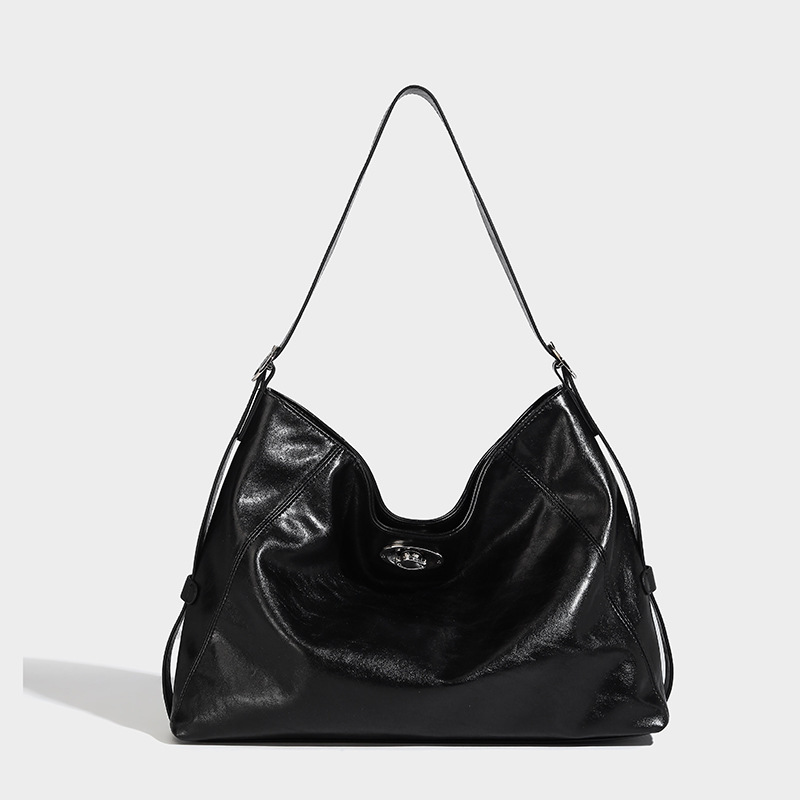 American Trend Versatile Casual Lazy Style Hobo Tote Soft Leather Large Capacity Commuting Shoulder Crossbody Bag Shoulder Bags