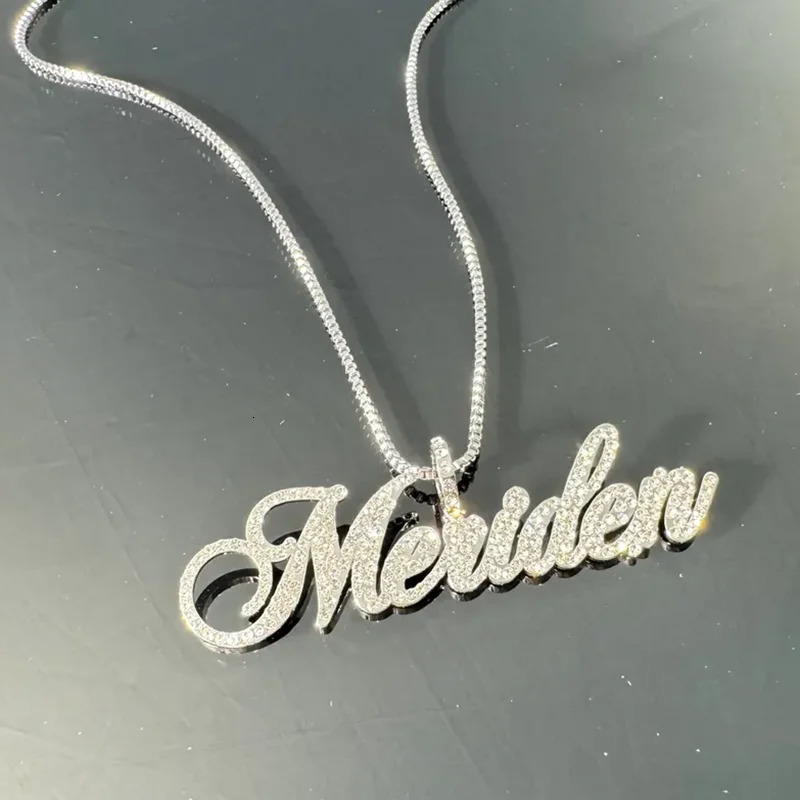 DHQH Customized Name Diamond Necklace Personalized Letter Shining Ancient English Pendant Jewelry 251105