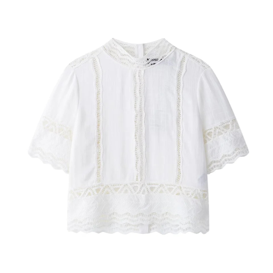 Taop Za womens two-piece short sleeved top lace decoration long skirt exquisite lace details 250402