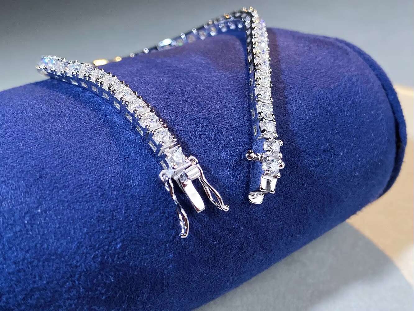 3M4M5M Tennis Chain 925 Sterling Silver Tennis Chain D Color Moissanite Chain Popular Moissanite Bracelet for Men and Women