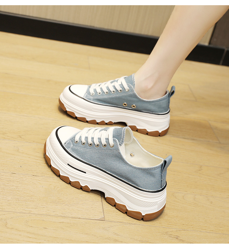 Canvas shoes women fashion classic height increasing thick soled casual shoes sports trend sports shoes daily