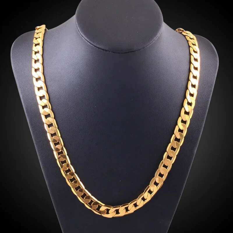 Special offer gold Necklaces Stamp Sier color Classic 8MM sideways chain for Men woman fine Jewelrys Wedding party