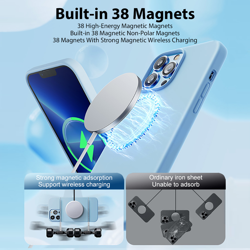Luxury For Magsafe Magnetic Case For APPLE iPhone 15 14 13 12 11 Pro Max Plus Phone Cases Liquid Silicone Wireless Charge Cover