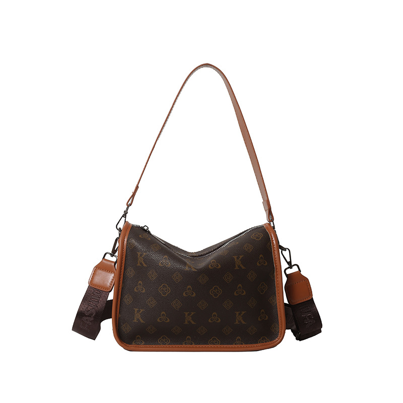 Fashion bag women's new large capacity armpit single shoulder bag 100 wide shoulder strap oblique span bag