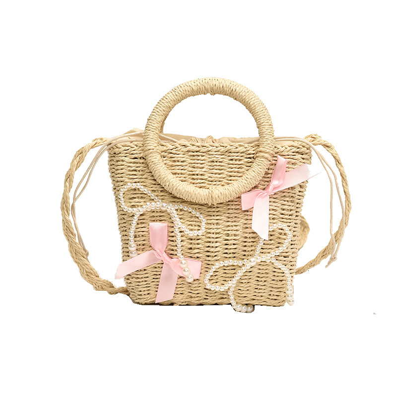2025S Designer Women S Bag Handmade For Women New Trend Handbag Single Shoulder Crossbody Bag Fashionable Water Bucket Grass Woven Beach Bag