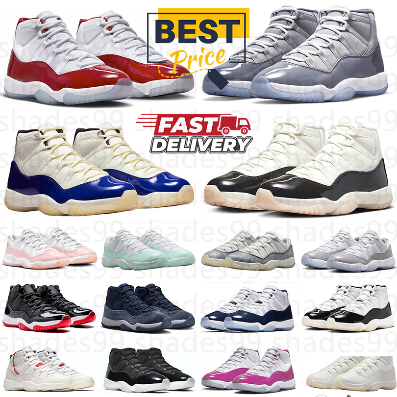 Free Shipping Designer 11 11s Basketball Shoes Cool Grey Cherry Pearl Purple Rain Prince Pink Black White Sneakers Trainers for Men and Women