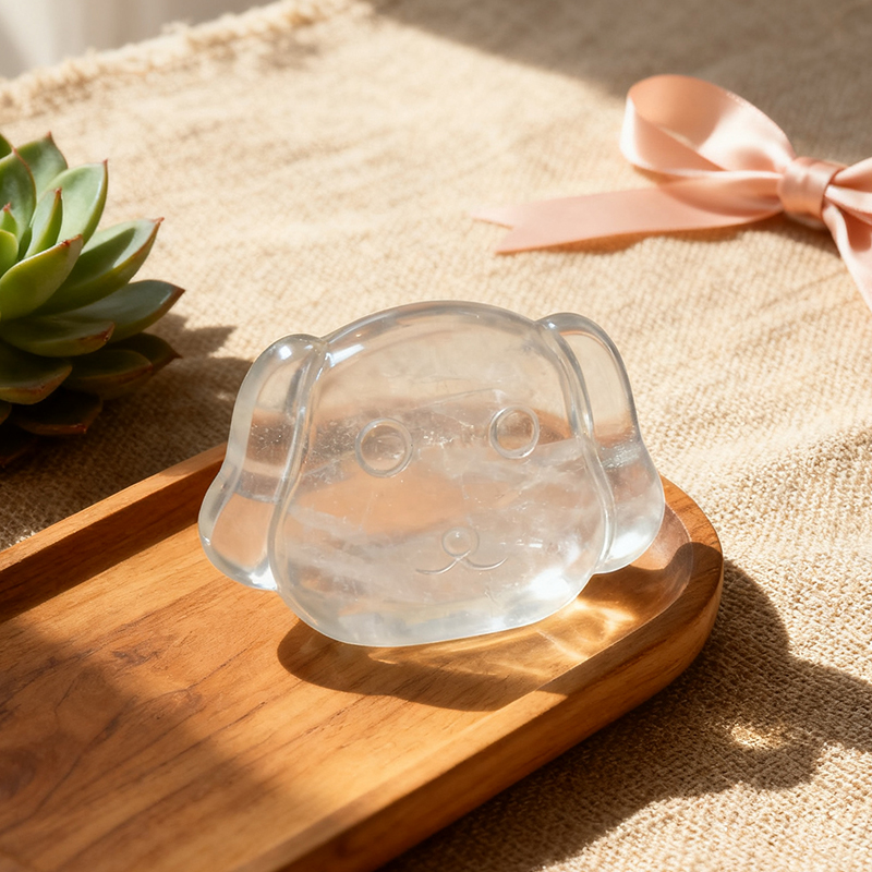 Dog-shaped peace stone, natural crystal handheld stone, basalt crystal, Regi therapy, stress-reducing thumb stone, tactile stone