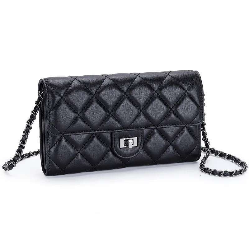 C009 Fashion Ladies Chain Female Real Leather Long Purse Casual Lady Large Capacity Mobile Phone Bag Shoulder Bags Clutch