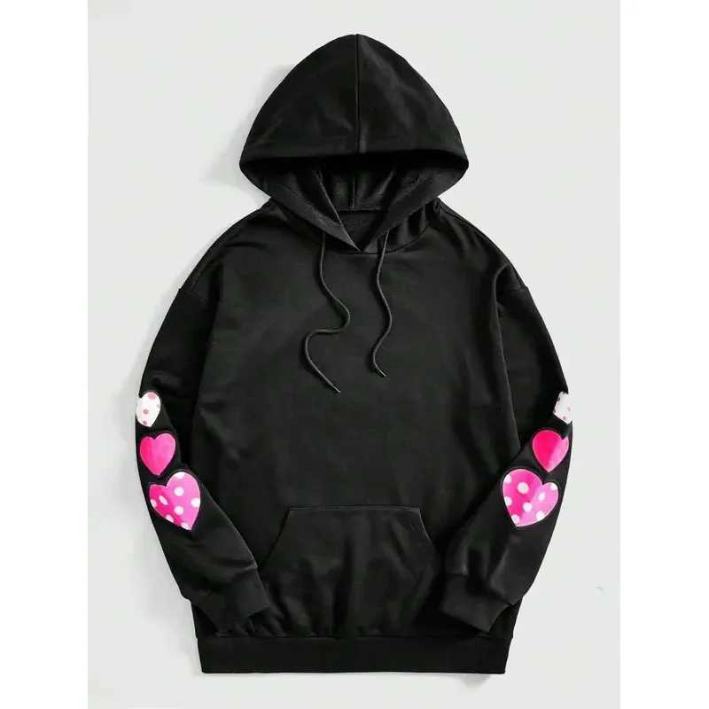 2025 Fashion Pink Teddy Bear Cute Horror Printed Womens Fleece Hoodie Street Casual Hip Hop Hoodie W251106