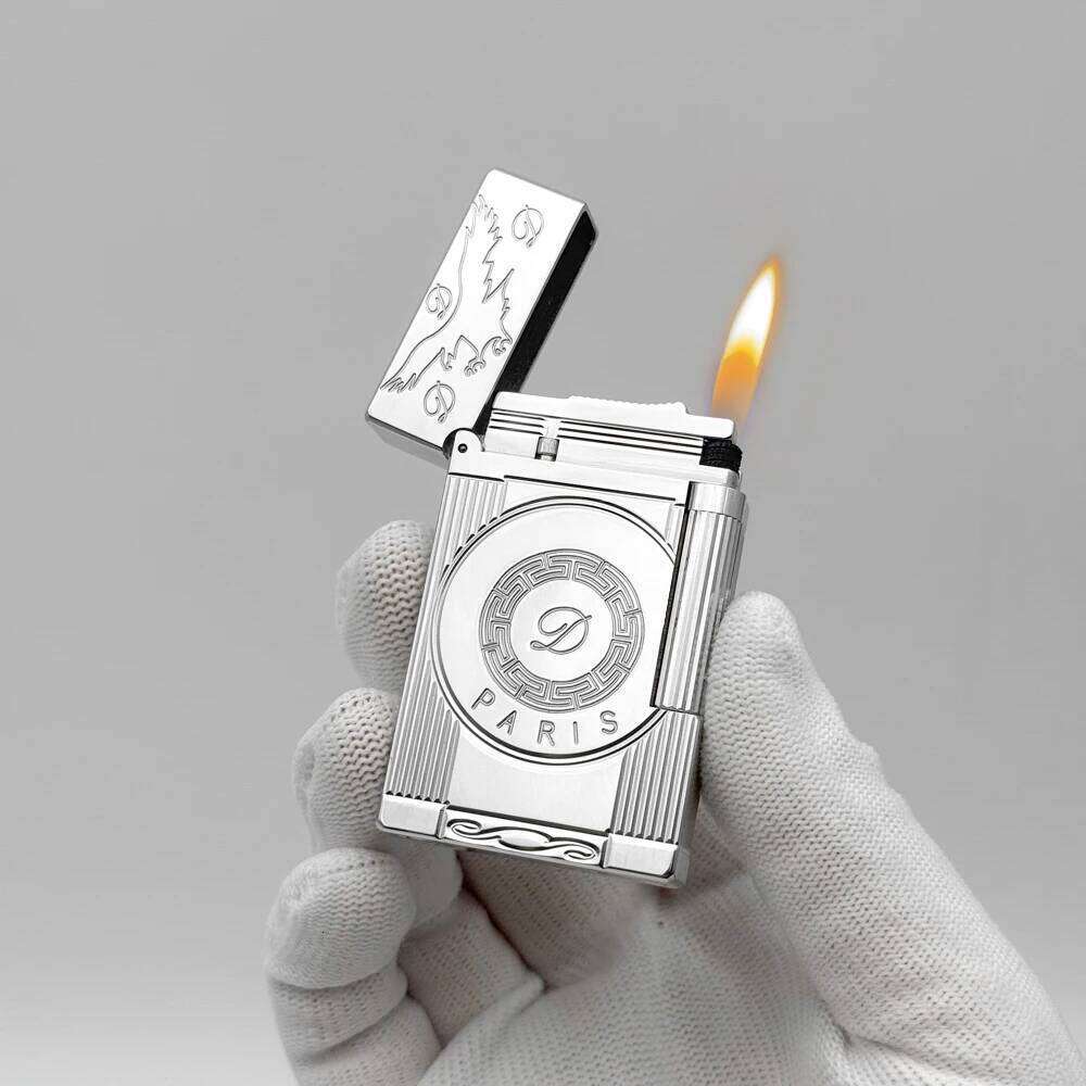 Luxury Gas Lighter Smoking Cigarette Tobacco Accessory Cigar Tools Men Gifts Collections Engraved Pattern High-Quality