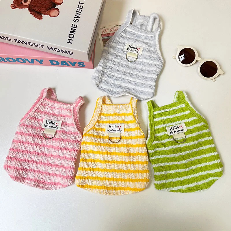 Pet Colored Striped Suspender Thin Sleeveless Clothes for Dogs Cats Spring Autumn Summer Teddy Cooling Vest for Dog 250402