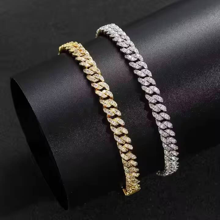 12MM Cuban Link Chain 925 Silver Moissanite Diamond Iced Out Hip Hop Fashion Necklace High Quality Silver Jewelry for Men