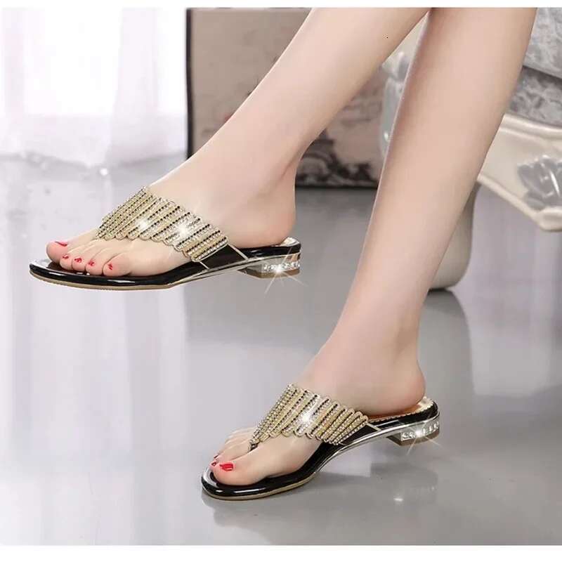 HOVINGE Beach sandals new summer flip p dia flat slippers sweet non slip Bohemian women's shoes