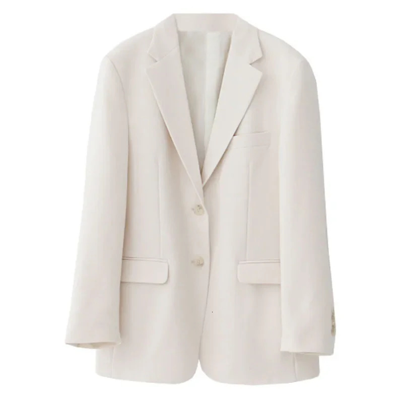 Mazefengs simple cream white jacket is suitable for womens spring and summer jackets single chest jackets womens formal suit jackets 250402