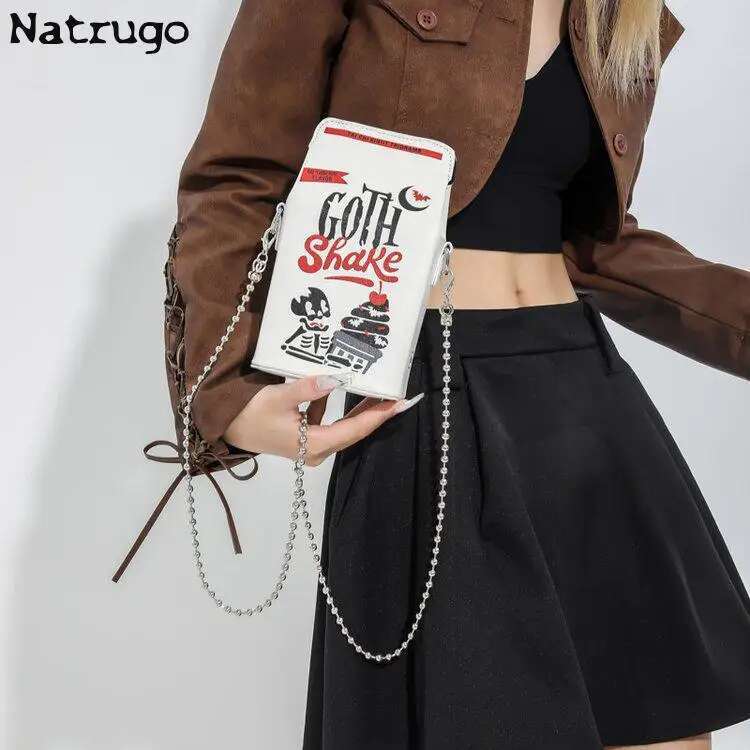 designer bag 2025 Printed Graffiti Small Square Fashion Cool Crossbody Funny Box Shoulder Bag For Girls