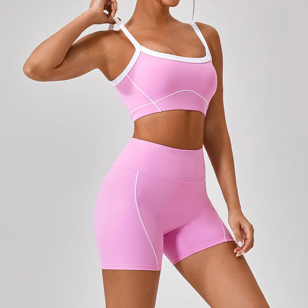 Womens 2-piece sports running set boot set Y2K cut vest top and pants set sportswear 250402
