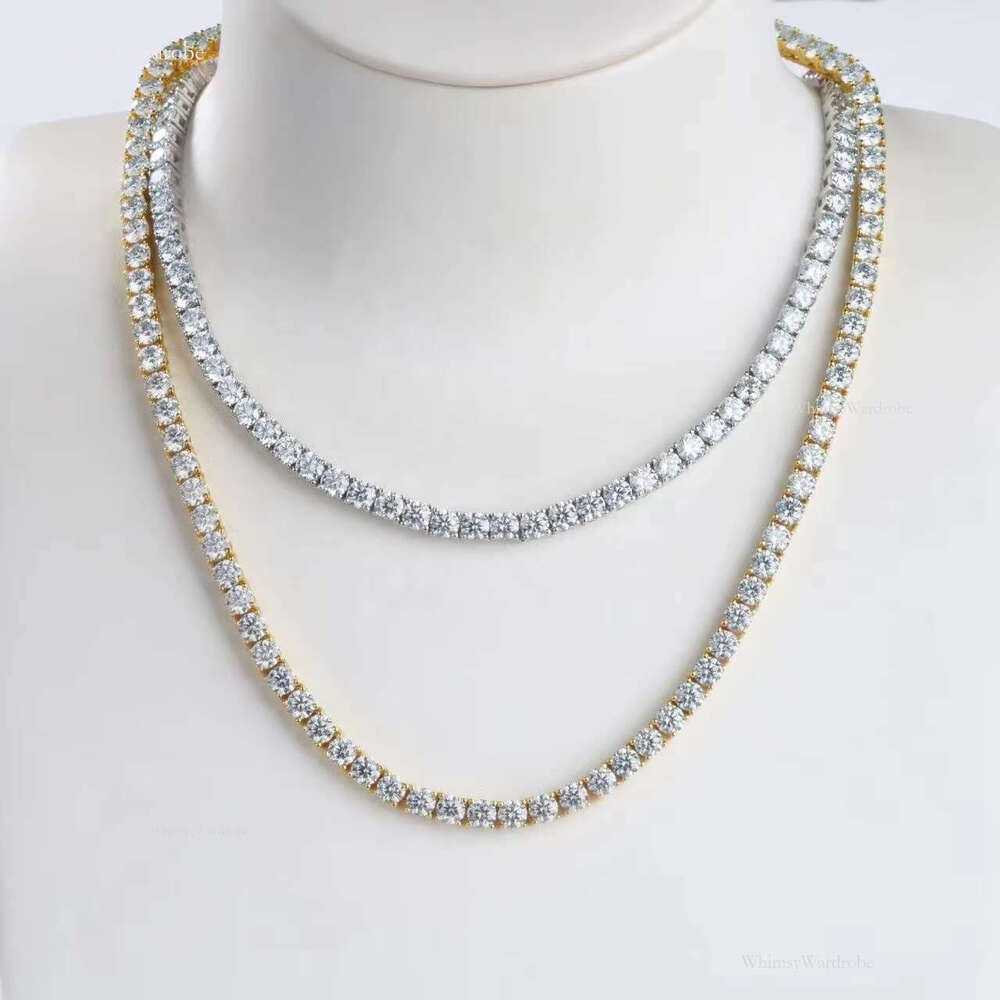Hip Hop Sterg Sier 2mm 3mm 4mm 5mm 6mm VVS Tennis Chain Moissanite Dia Necklace