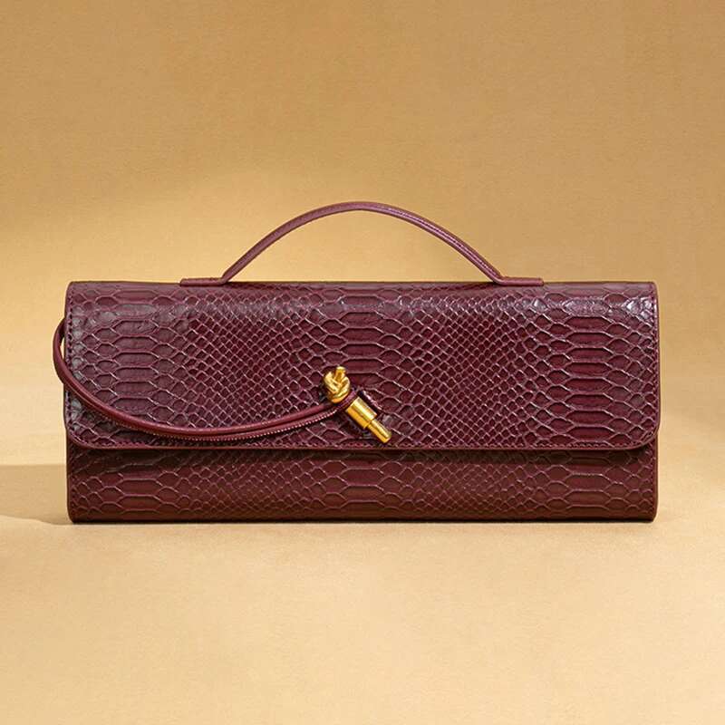 New Dinner Trendy Stone Pattern Retro One-Shoulder Crossbody Women's Hand Grab Bag Fashion Horizontal