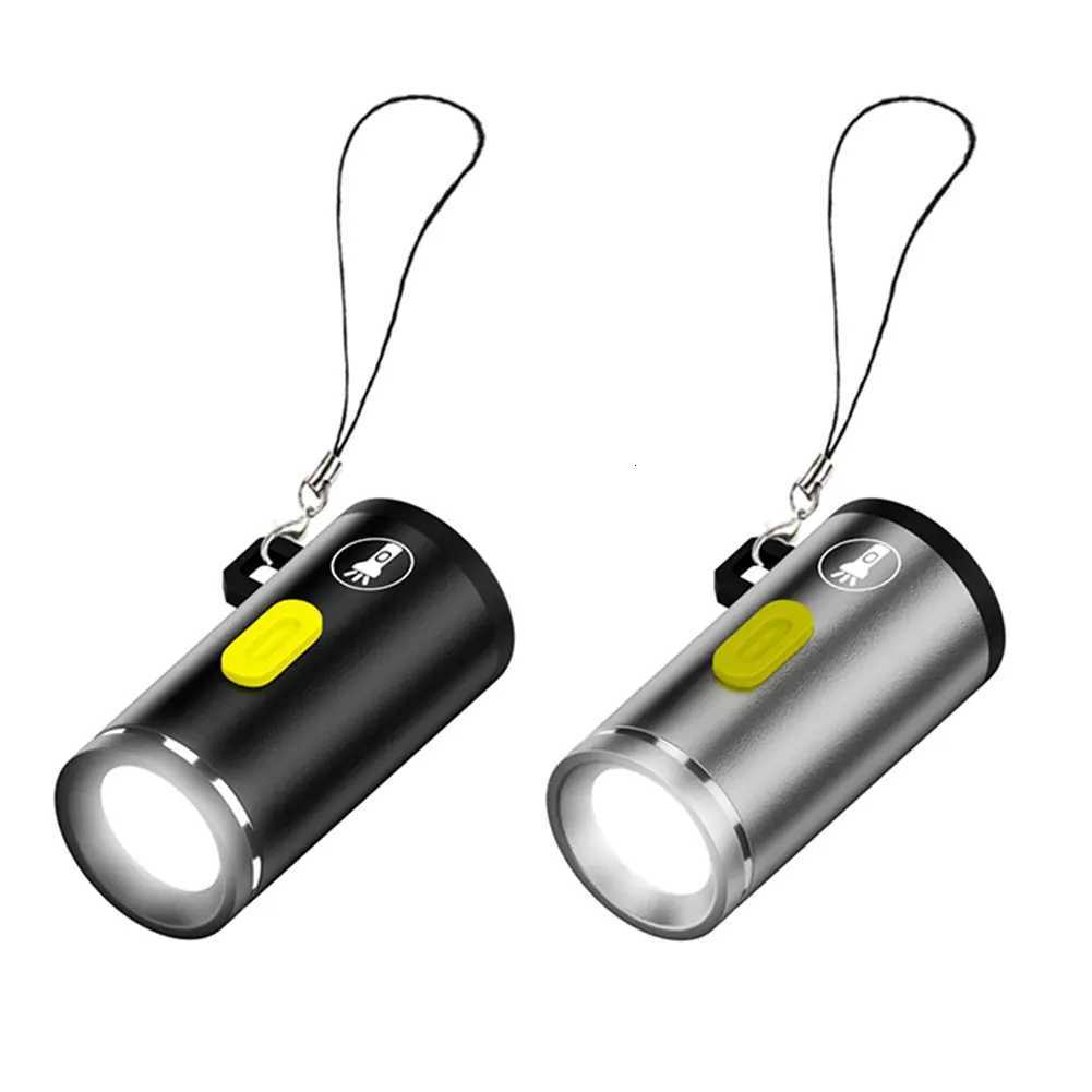 1-5PCS LED Handheld Mini Flashlight Type C Powered Small Pocket Flashlight Outdoor Emergency Light for Outdoor Hiking CampingW251106