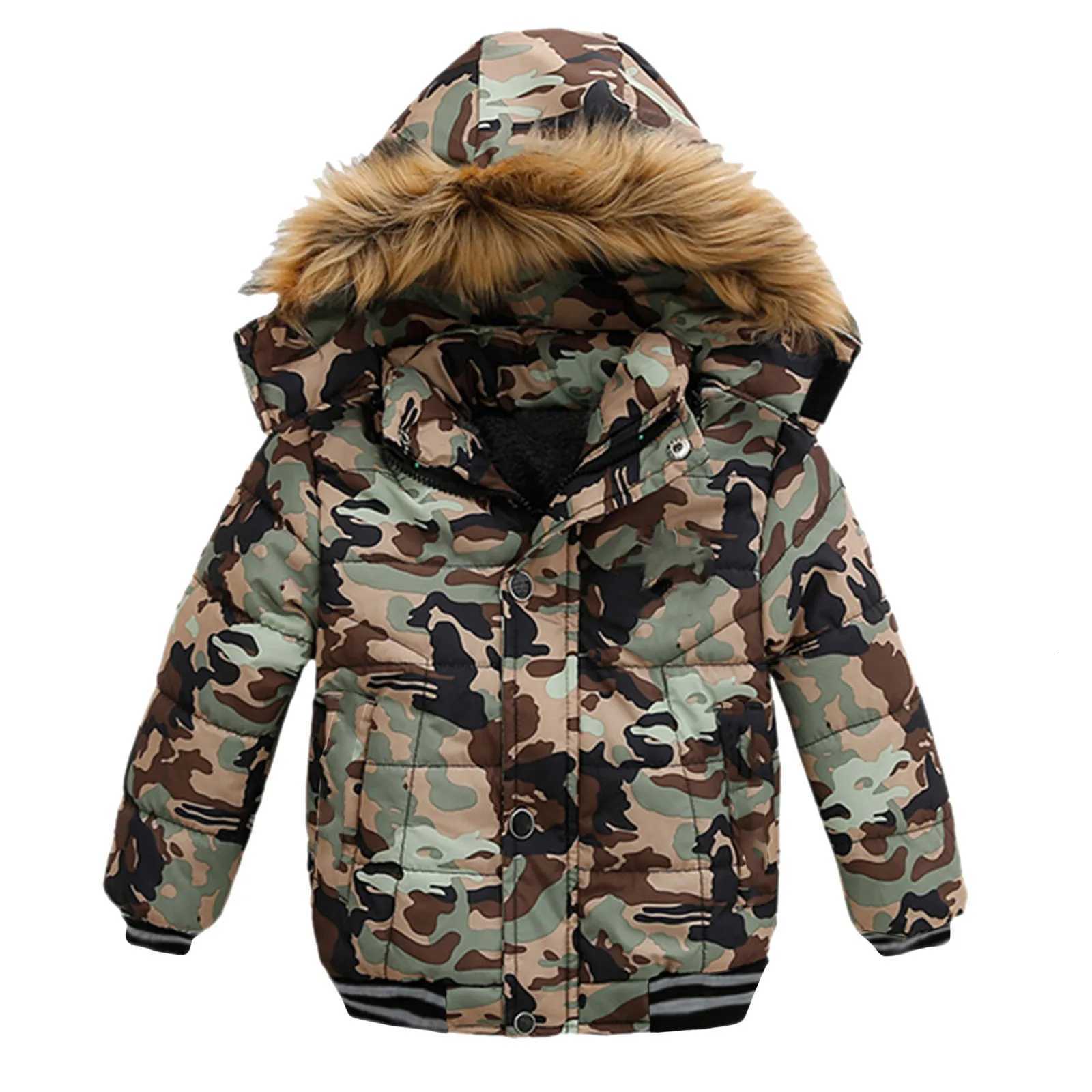 2025 Winter Children Warm Clothing Boys Down Jacket Baby Polyester Fiber Hooded Coat Thicken Outerwear Kids Solid Color ParkaT251106