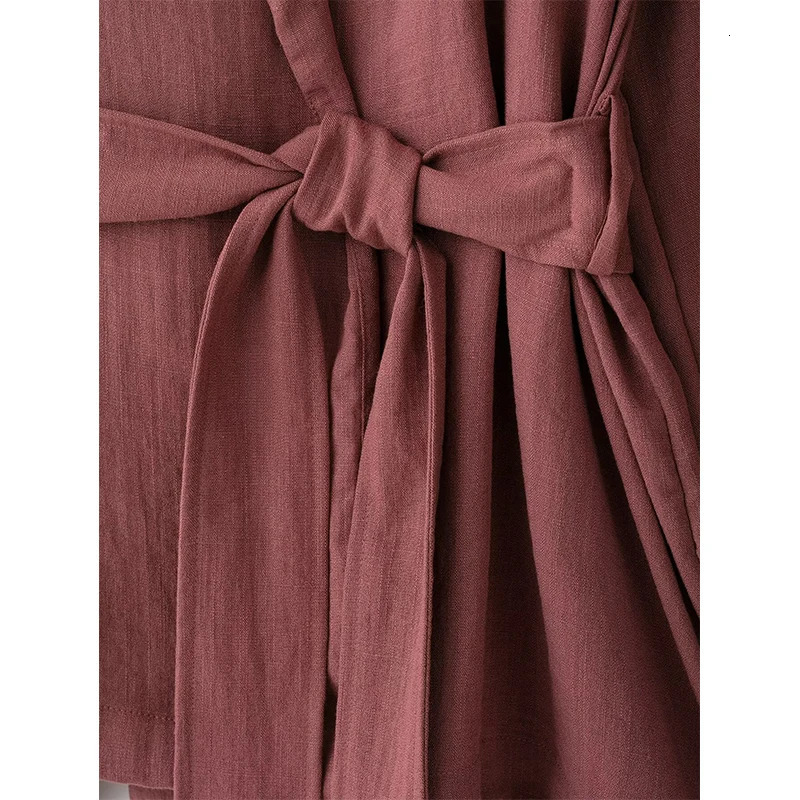 RAFZNB mid waist pants set womens 2piece loose fit with long sleeved kimono jacket for clothing 250403