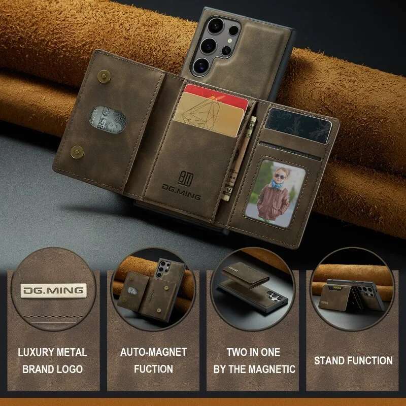 2 in 1 Detachable Wallet Card Holder Phone Case for Samsung Galaxy S25 Ultra S22 Plus S24 S23 FE A54 A16 A15 A55 A35 A36 Cover