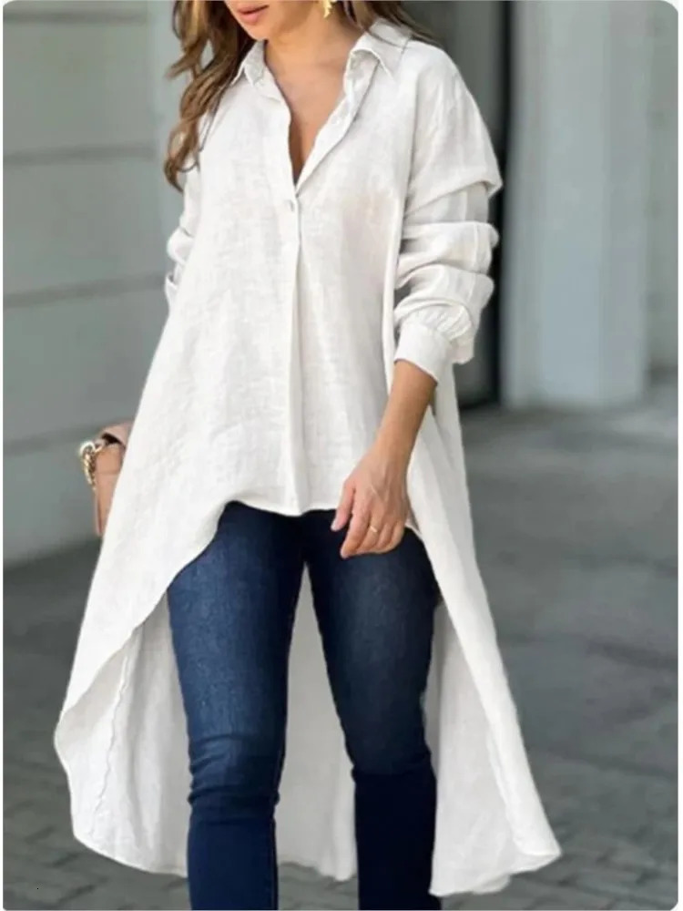 Fashion Loose Shirt Top Lady Casual V Neck Long Sleeve Button Pullover Shirts Tops For Women Spring Autumn Womens Clothing 250402