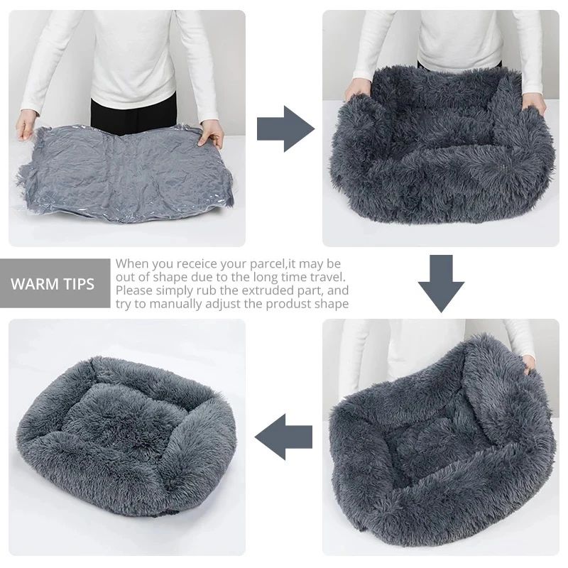 Rectangle Plush Winter Warm Mat Small Medium Big Pet Dog Bed Kennel Puppy Sofacama Cat Cushion Pets Sofa Accessories