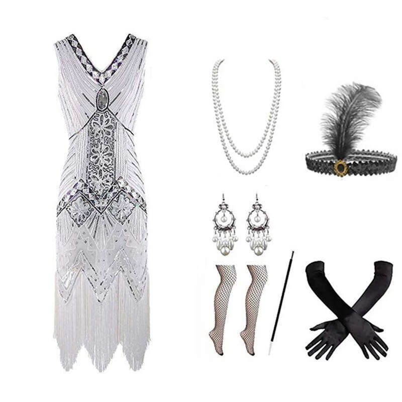 1920s Vintage Gatsby Heavy Beading Sequins Tassel Dress European and American Hot-Selling Dropshipping Women's Clothing