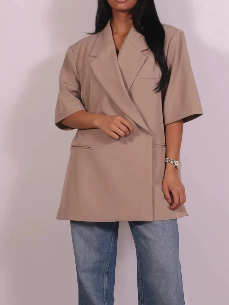 Circyy Blazers for Women Long Sleeves Oversize Suit Jacket Turndown Collar Button Outerwear Spring Autumn Office Lady 251106