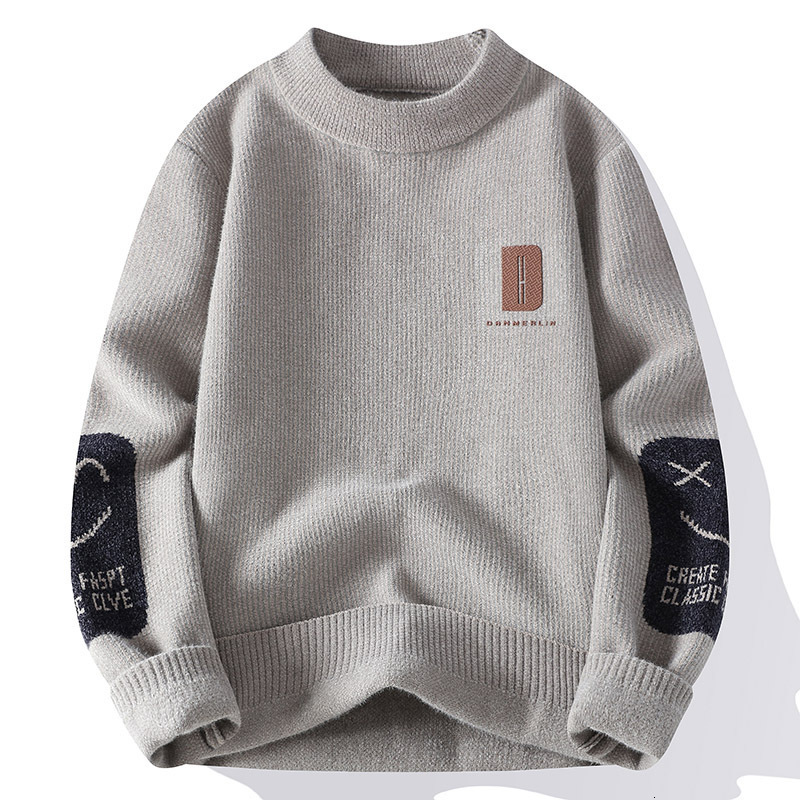 2025 Fleece Sweater Men Autumn Winter New Thickened Warm Lazy Style Knitwear Trendy Brand Round Neck Long Sleeve Sweater 201022