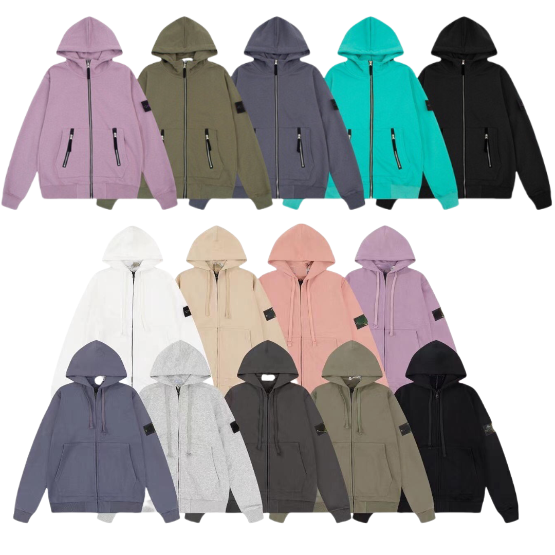 Stone Badge Islanda Jacket Mens Womens Couple Solid Simple Fashion Zip Up Hoodie Coat Designer Topstoney Tracksuit Luxury Crewneck Sweatshirt Cotton Pullover B59