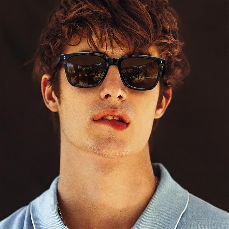 CARFIA Men's Acetate Polarized Square Sunglasses Modern Retro Style with Unique Color Combos with box