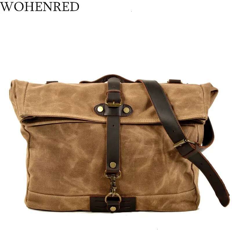 England Style Retro Canvas Men Messenger Laptop Bookbag Work Satchel Male Waterproof Travel Outdoor Locomotive Crossbody Bag