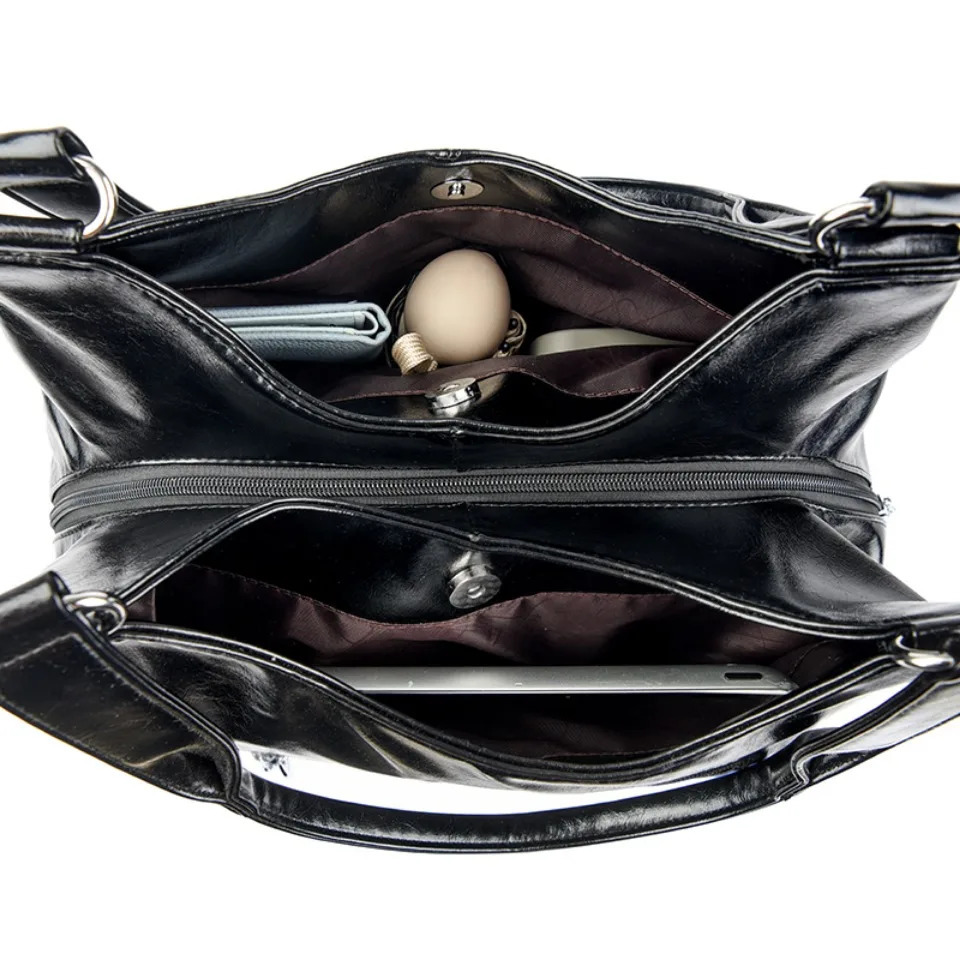 Three layer handbag womens bag mother shoulder highquality soft Pu leather 250401