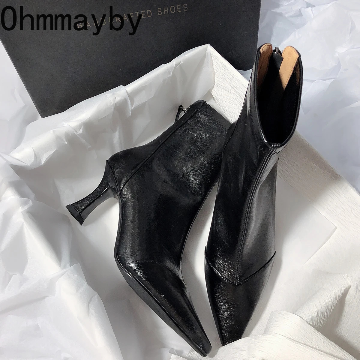 Autumn Vintage Pointed Toe Women Ankle Boots Fashion Soft Leather Ladies Elegant High Heel Short Botas Zapatos De Mujer 251105