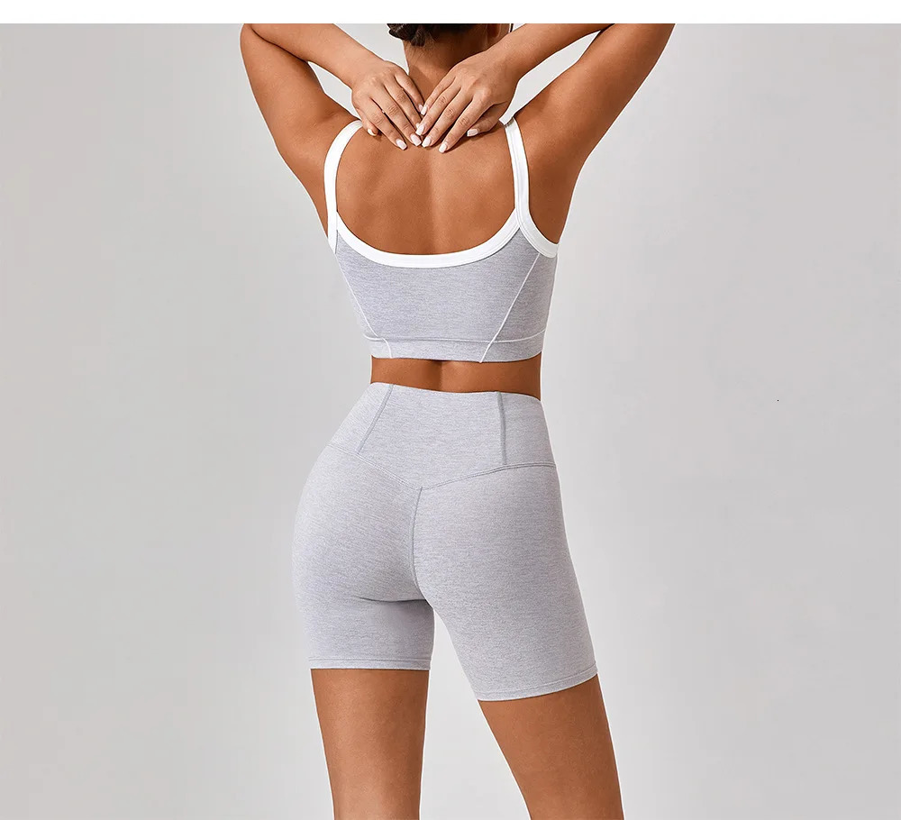 Womens 2-piece sports running set boot set Y2K cut vest top and pants set sportswear 250402