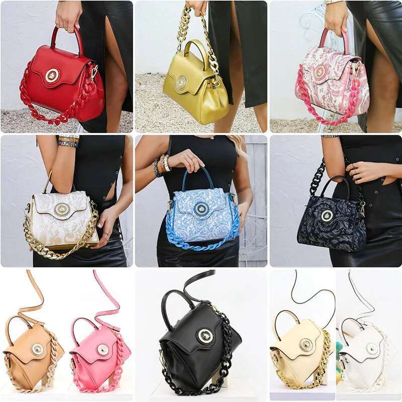 VM FASHION KISS Handbag Elegant Women's Bags 2025 Trends Design PU Shoulder Crossbody Bag Acrylic Chain Decorate