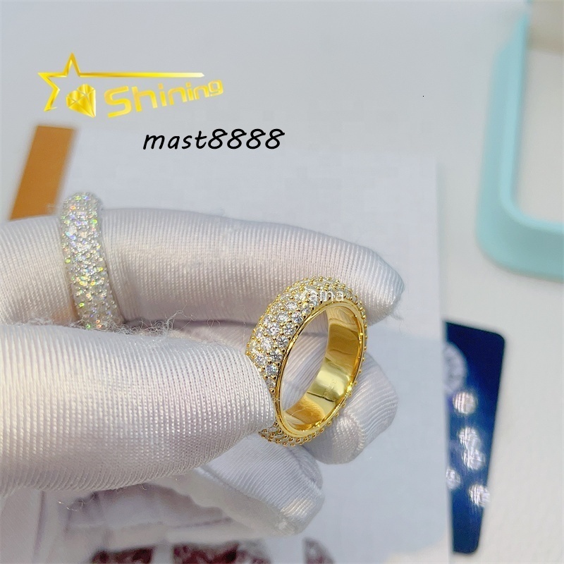 Pass Diamond Tester Rings Jewelry Women 925 Sterling Silver Custom Vvs Moissanite Ring