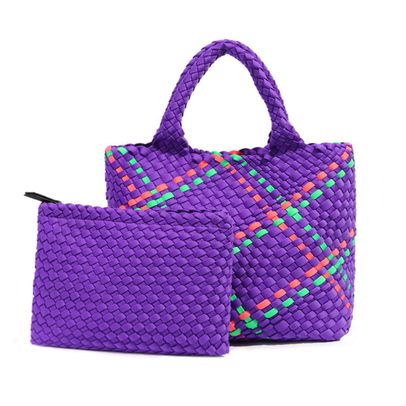 Casual Large-Capacity Hand-Woven Tote Bag - Textured Retro Style Handbag for Mother-Daughter Use Z260124