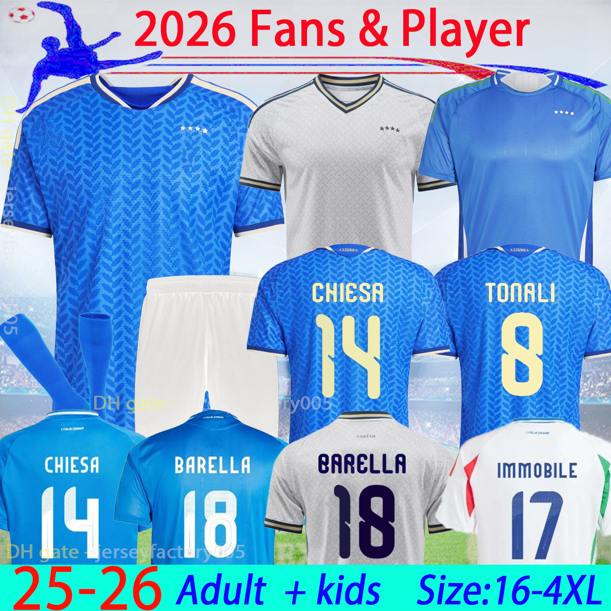 2026 BONUCCI ITALYS soccer Jerseys home AWAY 25 26 JORGINHO INSIGNE VERRATTI men kids kit CHIESA BARELLA finals CHIELLINI Pellegrini Immobile FOOTBALL SHIRTS