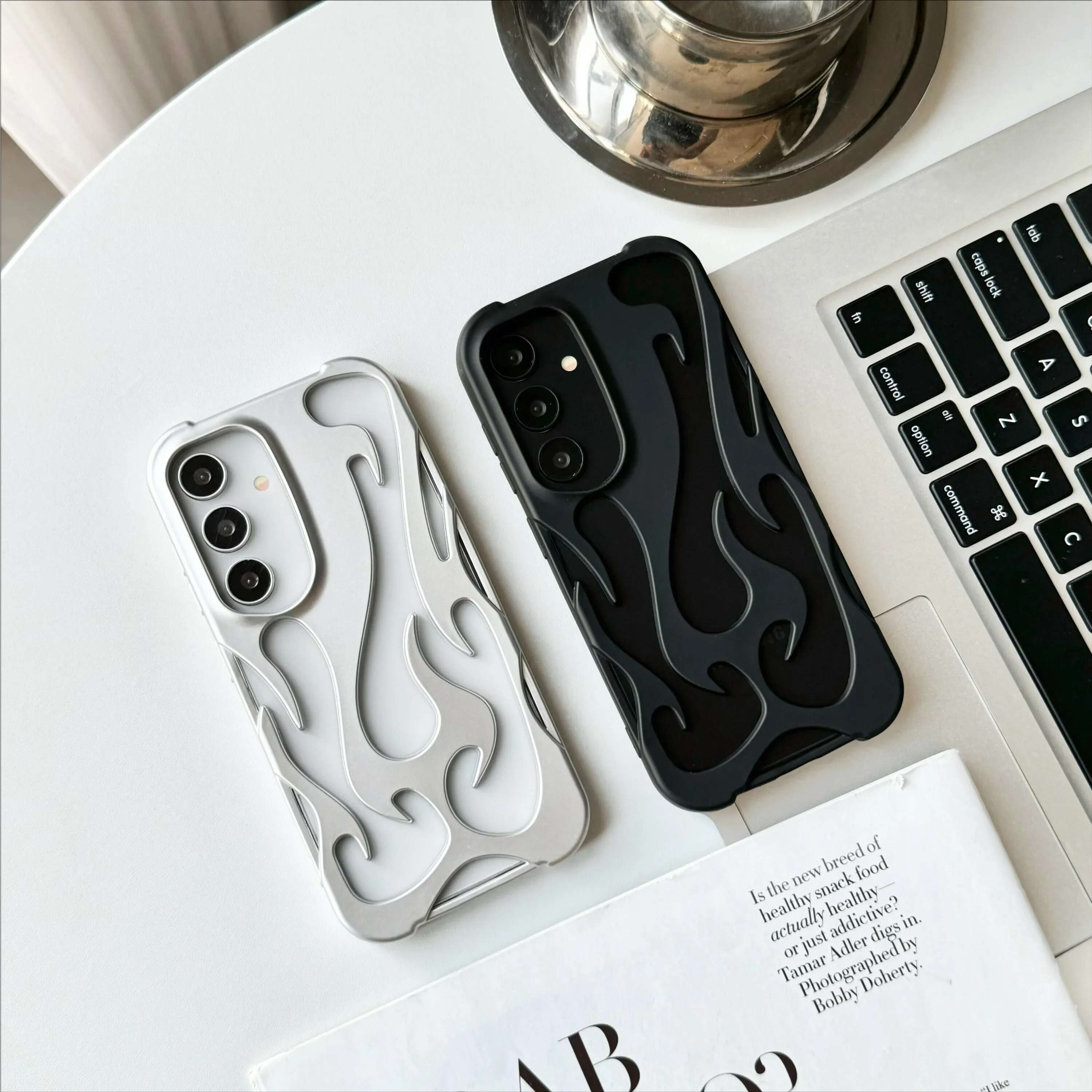 New 3D Flame pattern Case For Samsung Galaxy S25 S24 S22 S23 Ultra A16 A55 A54 A06 A15 A14 Hollow Slim Shockproof soft Cover
