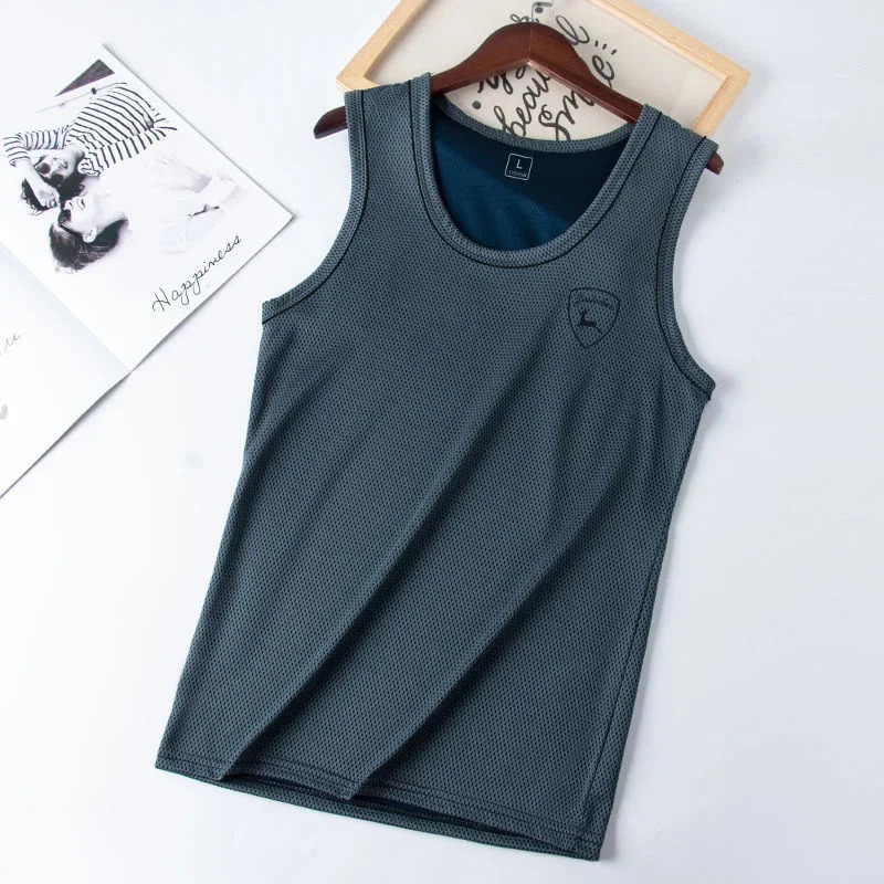 Mens underwear sleeveless vest solid muscle vest underwear O-neck sports T-shirt mens vest bodybuilding vest mens vest 250403