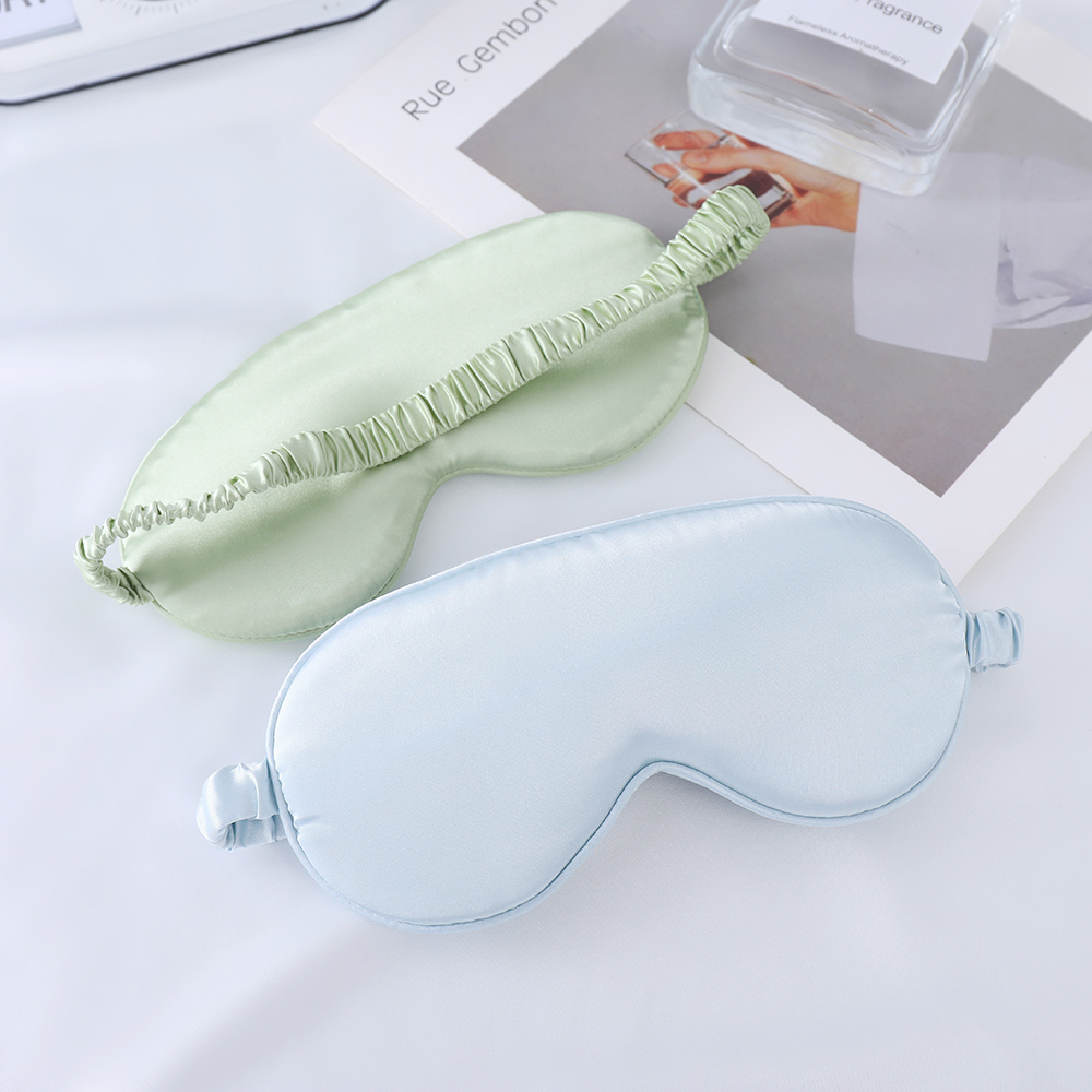 Double-sided silk-like sleep eye mask for men and women, light-blocking travel and aviation nap eye mask, in stock for wholesale