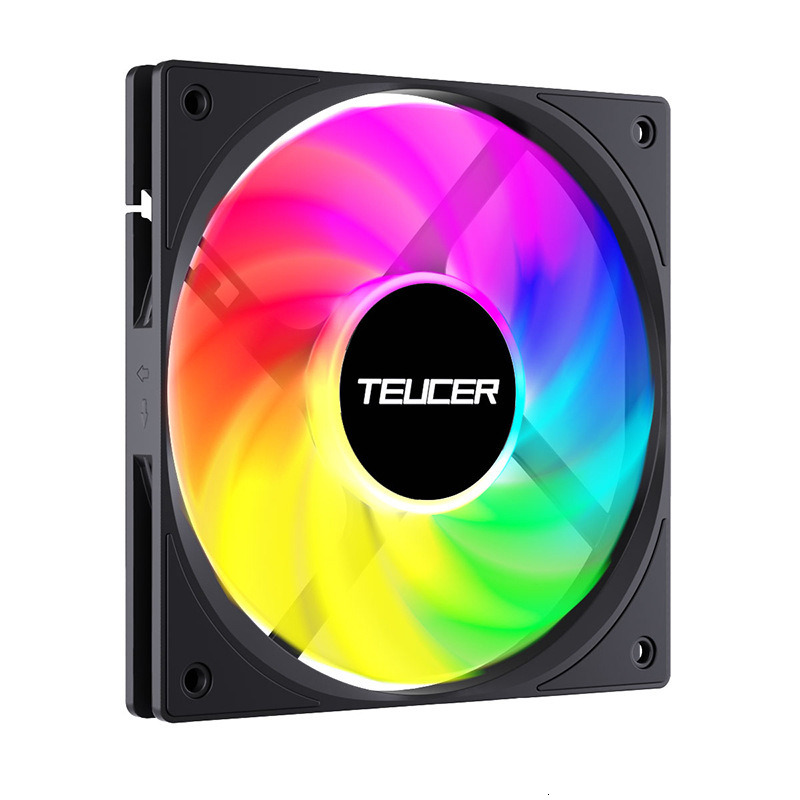 12015 Thin Fan Desktop Computer ARGB Case Fan Black 15mm Thick Temperature Controlled CPU Cooling Air